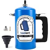 toolant 32oz Refillable Pressurized Sprayer, 200 PSI Max, Blue | Brake cleaner and solvents, rust-resistant steel canister, leak-resistant needle valve, dual 1.0/0.6 mm nozzles &amp; funnel