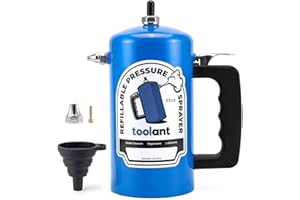 toolant 32oz Refillable Pressurized Sprayer, Steel Canister, Rust-Resistant Lining, Needle Valve Leak-Resistant, 1.0/0.6mm No