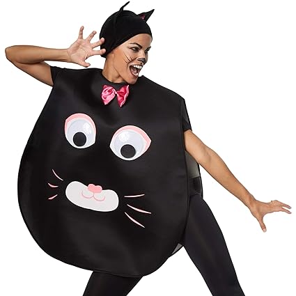 dressforfun 302191 - Unisex Kostüm Katze, Poncho in Einheitsgröße, Stoffmütze mit Spitzen Ohren