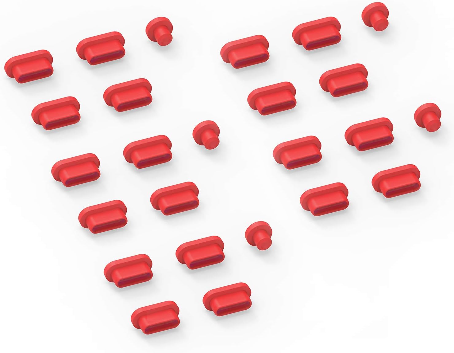 LENTION Silicone Rubber Anti-Dust Port Plugs Compatible with MacBook 12, 2018 New Mac Air, New MacBook Pro 13/15 with Thunderbolt 3 Ports, USB Type-C (USBC) Phones & Tablets (Red, 5 Pack)