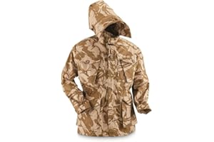 British Army Mens Military Jacket Original Hooded Desert Camouflage Military Surplus Gear Windproof & Breathable