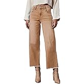 Bbkkuck Wide Leg Jeans for Women High Waisted Stretchy Cropped Denime Pants Straight Leg Flare Baggy Jeans