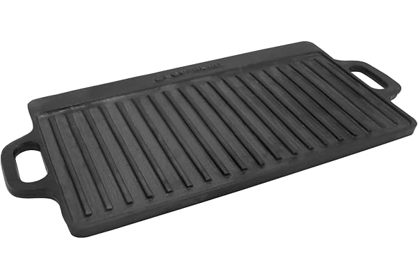 Coghlan's Cast Iron Griddle – Reversible Pre-Seasoned Camping Cookware for Grilling, Frying, and Outdoor Cooking – Durable an