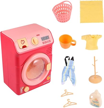 Amazon Tomaibaby ミニ洗濯機おもちゃシミュレーション家電回転式洗濯遊びおもちゃセット子供女の子 家事 おもちゃ
