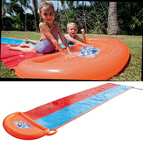 Benlet Kids Outdoor Water Slides, 18ft Inflatable Long Water Slider w/Drench Pool for All Family Toddler & Children (Two Person)