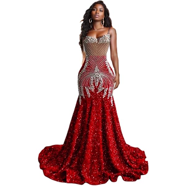 Amazon.com: Womens Mermaid Strapless Ruffles Rhinestone Prom Dress Evening  Gown Burgundy US2 : Clothing, Shoes & Jewelry