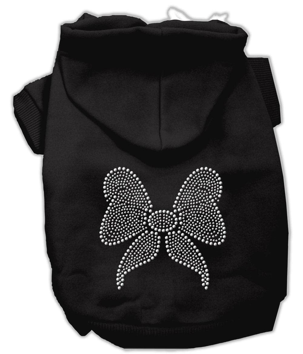 Mirage Rhinestone Bow Hoodie, Large, Black