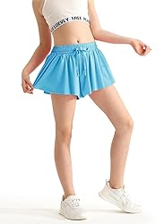 Girls Summer Lake Blue Flowy Athletic Shorts with