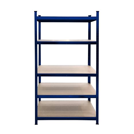 HELO Schwerlastregal 'B5' blau 170 x 80 x 30 cm (H/B/T) mit 350 kg Tragkraft, Lagerregal als Steckregal mit 5 x Einlegeboden 