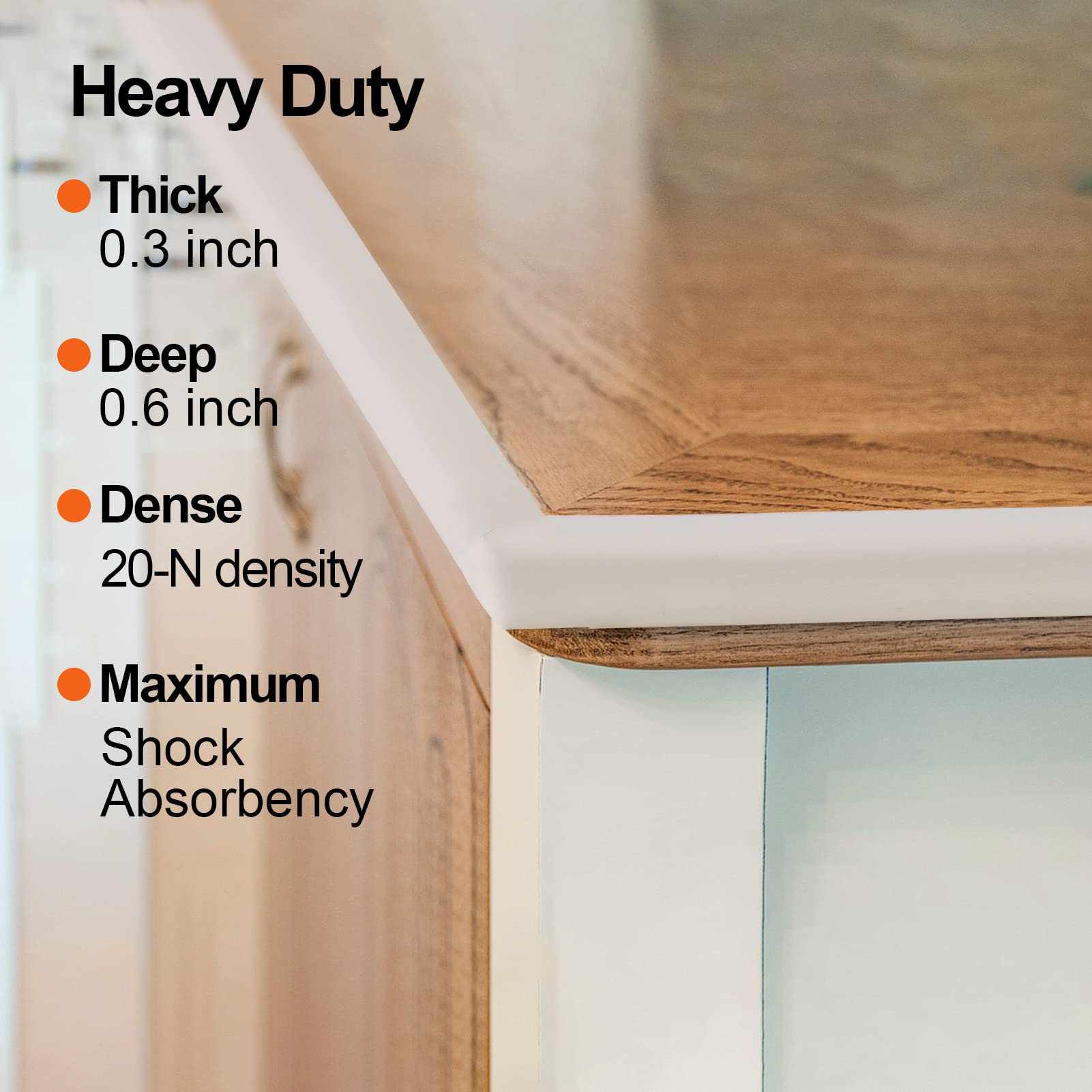 Baby Proofing Edge and Corner Guards, Safety Furniture Bumper with 3M Double-Sided Tape,16.40ft Edge + 4 Pre-Taped Corners Baby Corner Protector for Fireplace, Table, Stair, Cabinet (Beige White)