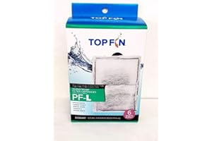 Top Fin Silenstream Large PF-L Filter Cartridges Refill for PF30, PF40 and PF75 Power Filters 6.5in x 4.5in - (6 Count)