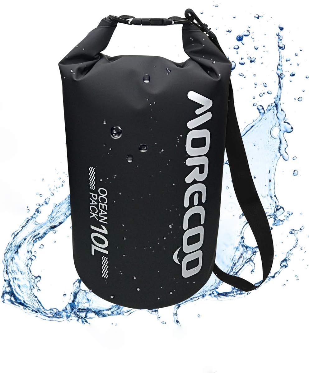 MORECOO Waterproof Bag Floating Ultra Light Dry Bag Outdoor Sports Sweatproof Dry Backpack 5L/10L/ 20L for Kayaking/Rafting/Boating/Swimming/Camping/Hiking/Beach/Fishing (Blue, 10L)