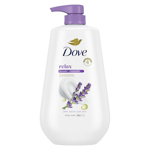 Dove Body Wash with Pump Relax Lavender Oil & Chamomile For 24hr Lotion-Soft Sk…