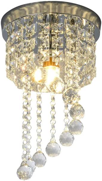 Lámpara de techo de montaje empotrado en gota de cristal mini redonda