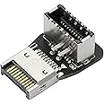 CERRXIAN 90 Degree USB Type E Adapter, Down Angle USB 3.2 Type E Male to Female Front Panel Internal Connector Adapter High Speed 10Gbps for USB C Header Motherboard(Down/B)