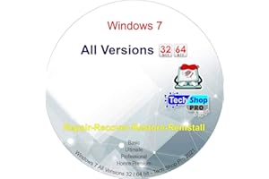 Tech-Shop-pro Reinstall DVD For Windows 7 All Versions 32/64 bit. Recover, Restore, Repair Boot Disc, and Install to Factory 