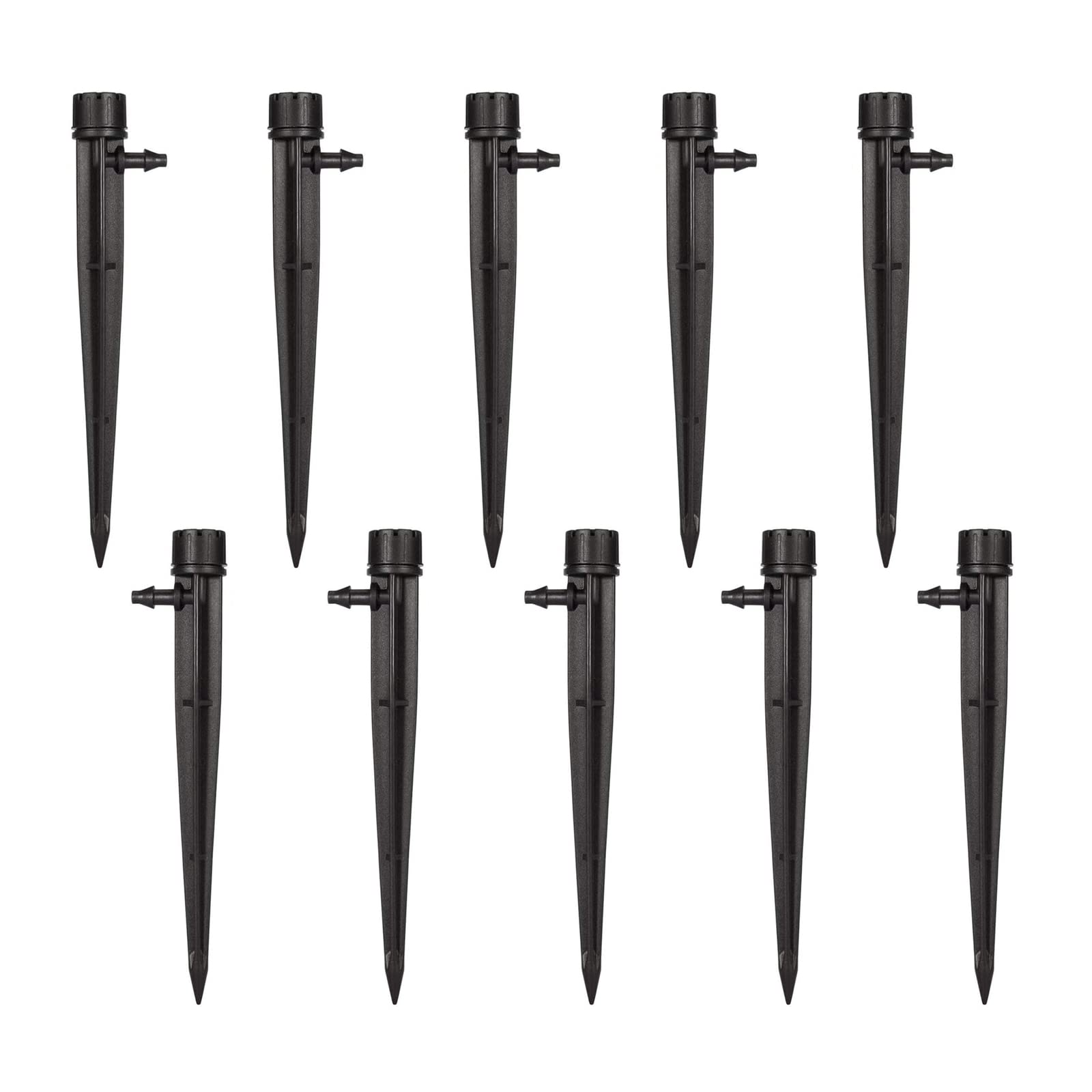 Cossteo 100Pcs Irrigation Drippers, 1/4 Inch Universal Irrigation Drip Emitters 360 Degree Adjustable, Adjustable Drip Emitters for 4/7mm Tube Garden Agriculture Water Flow Irrigation System