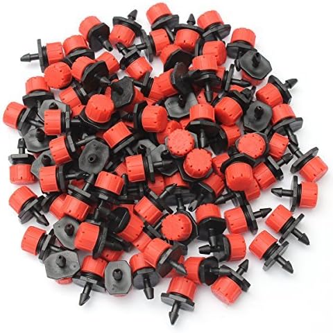 AGSIVO Drip Irrigation Kit 100pcs Plastic Adjustable Emitter Dripper Micro Drip Irrigation Sprinklers Head for Watering System (100pcs Dripper)