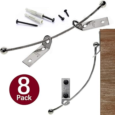8 Pack Furniture Wall Anchors - Anti-Tip Safety Straps For Childproofing Bookshelves, Dressers