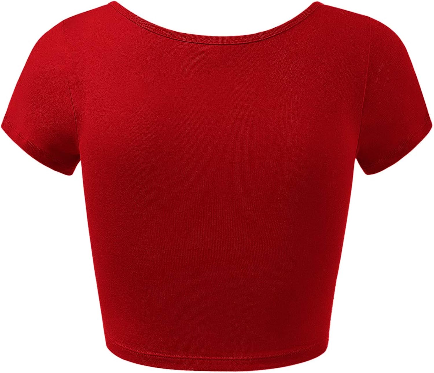 Women's Cotton Basic Scoop Neck Crop Top Short Sleeve Tops at  Women’s Clothing store