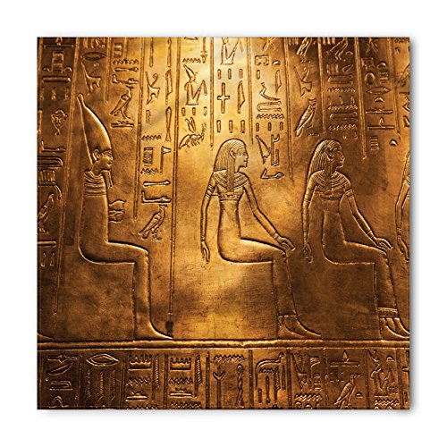 Lunarable Egyptian Bandana, Egyptian Hieroglyphics Old Logographic and Antique Alphabetic Elements, Printed Unisex Bandana Head and Neck Tie Scarf Headband, 22 X 22 Inches, Pale Coffee and Brown