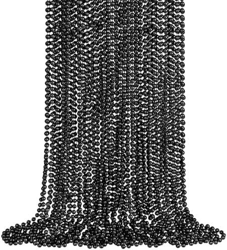 GiftExpress Paquete de 12 collares de cuentas de Mardi Gras, collar de cuentas de color rojo metálico negro y plateado, mantas de Mardi Gras, collares de disfraces de cuentas para fiesta GiftExpress Paquete de 12 collares de cuentas de Mardi Gras, collar de cuentas de color rojo metálico negro y plateado, mantas de Mardi Gras, collares de disfraces de cuentas para fiesta