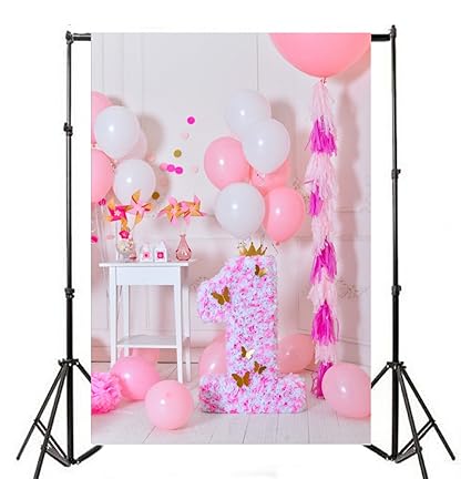 Amazon Com Yeele 3x5ft Pink Girl 1st Birthday Party Backdrops