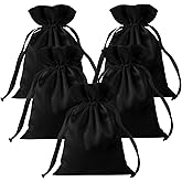 Gbateri 35pcs Black Satin Bags with Drawstring, 5x7 Inches Drawstring Gift Bags, Party Favor Bags Drawstring Pouch for Baby Shower, Bridal Shower, Christmas, Party Supplies, Candy, Jewelry Bags