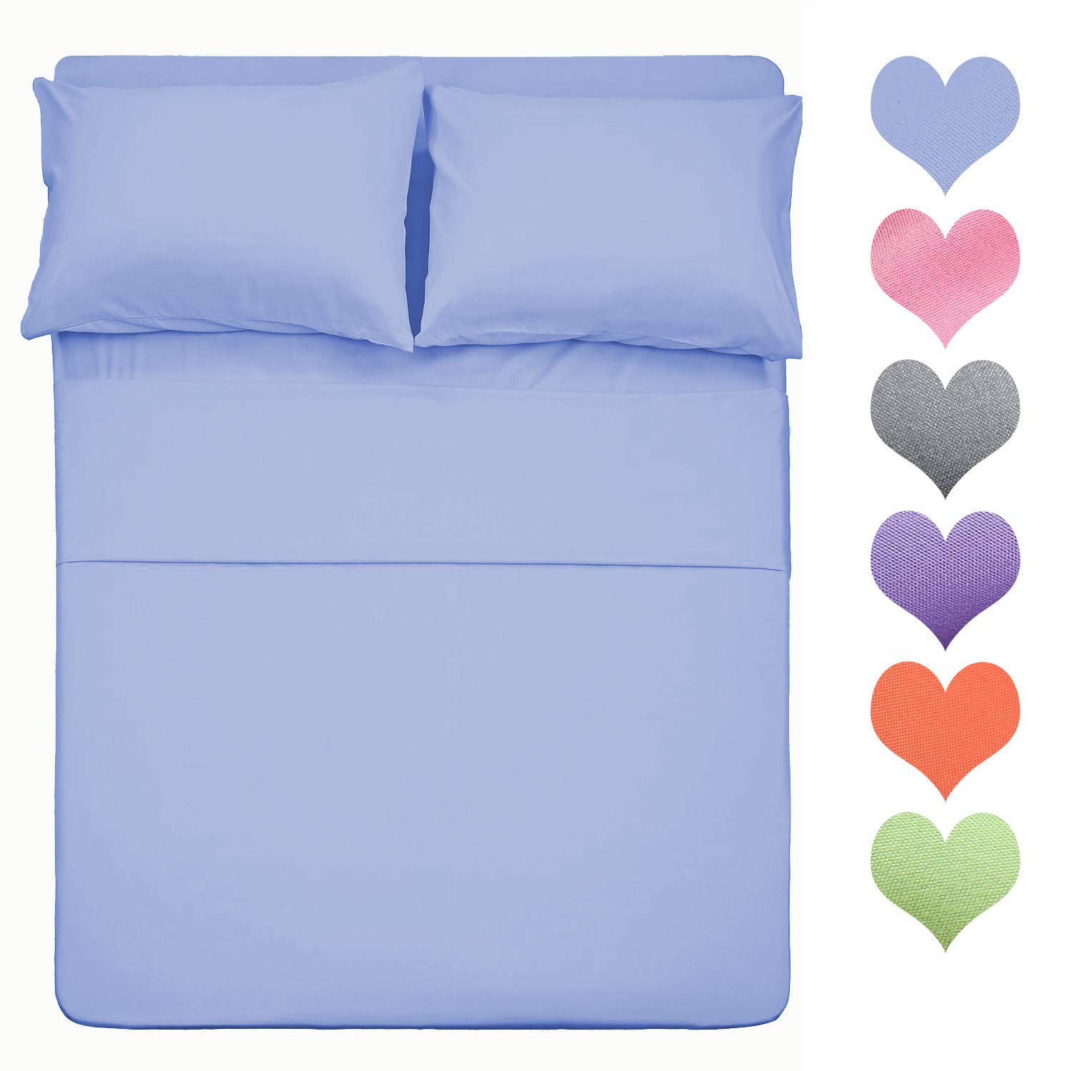 Photo 1 of Best Season 400 Thread Count Cotton Queen Size Sheet Set (Baby Blue Color) 4 Piece - 100% Long Staple Cotton Sheets Set, Pure Cotton Bed Sheets Sets with Deep Pocket fit Upto 16 inch