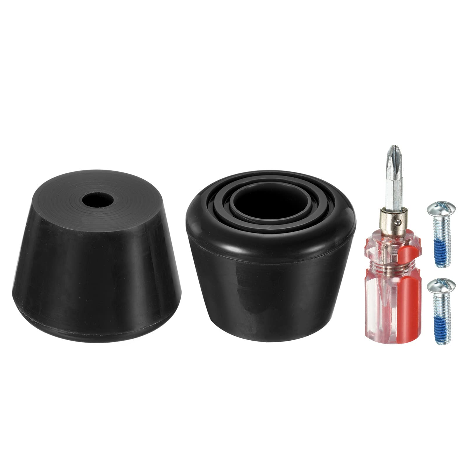 PATIKIL Roller Skate Toe Stops with Screwdriver, 1 Pair 82A Rubber Brake Stoppers Block for Roller Skate Accessories Replacement, Black