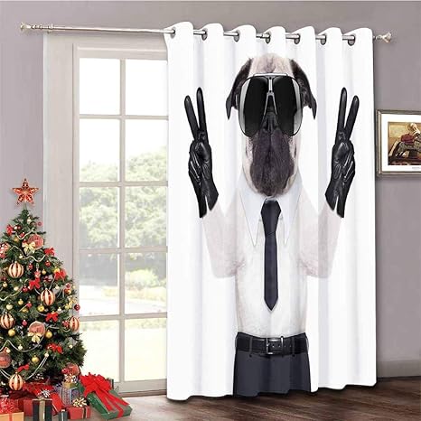 Pug – Cortinas térmicas aislantes para puerta de patio, carlino de