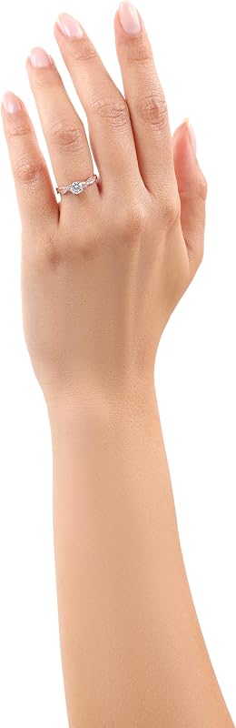 Anillo de plata de ley 925 Anillos de las señoras, con sintetizador de circonio, de color rosa, viene en caja de regalo de joyería