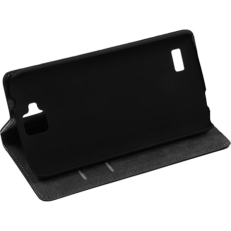 PhoneNatic Kunst-Lederhülle kompatibel mit Huawei Honor Holly - Book-Case schwarz + 2 Schutzfolien