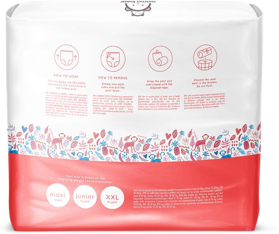 Amazon Brand - Mama Bear Super Soft Junior Nappy Pants, Size 5 (13-20kg), 80 Count (2 Packs of 40), White - Image 3
