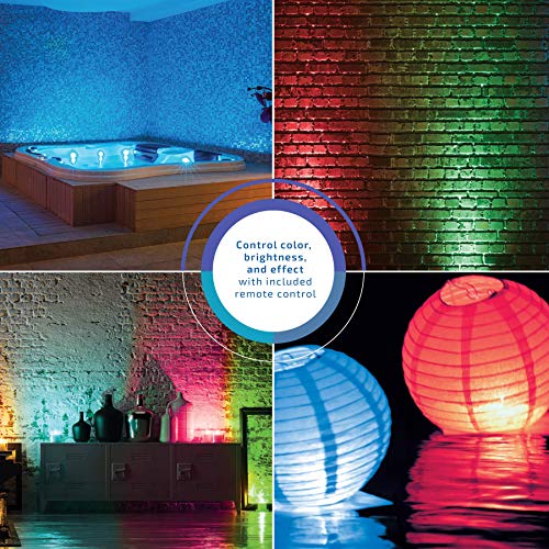 SpotGlo Submersible LED Lights Waterproof Remote Control Lights RGB Changing LED Lights Battery Operated for Pond Pool Fountain Aquarium Vase Hot Tub Bathtub Event Party and Home Decoration 2 Pack