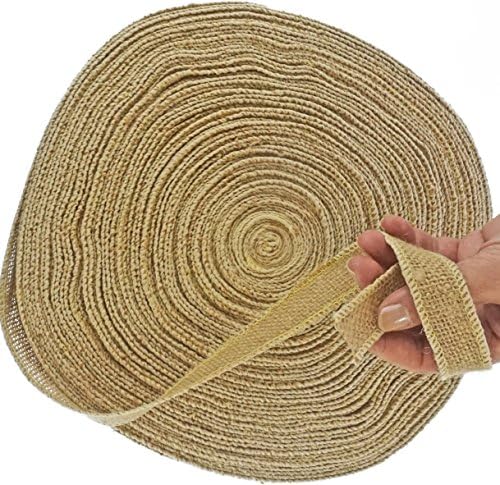 1 Inch Burlap Ribbon by the Roll. 50 Yards Jute Spool by Drency Ribbons