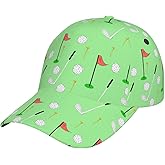 Golf Hats for Men Women Golf Ball Adjustable Baseball Snapback Hat Outdoor Black Green Golf Hat