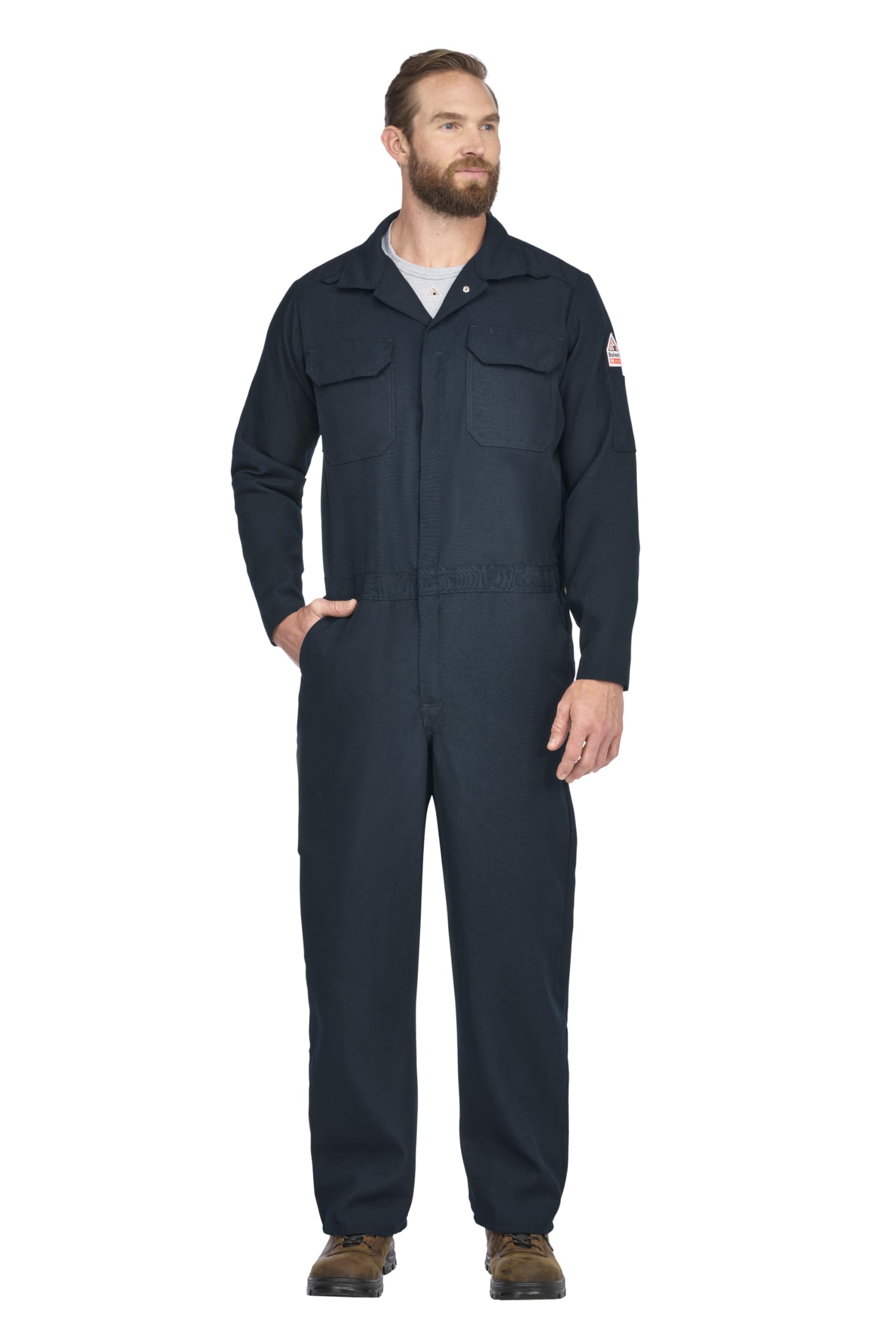 Photo 1 of Bulwark FR mens Flame Resistant 4.5 Oz Nomex Iiia Premium Work Utility Coveralls, Navy, 46 US