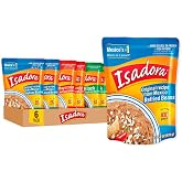 Isadora Refried Beans Pouch Variety Pack, Mexican Food Ready-to-Eat (6-Pk) | 2 Original, 2 Black, &amp; 2 Mayocoba, Creamy Frijoles Refritos Seasoned Mexican Beans for Burrito,Dip, Taco Night, Plant Protein