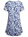 Hibelle Women's Crew Neck Short Sleeve Printed Flared Tunic Tops