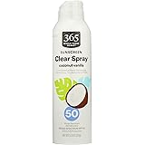 365 by Whole Foods Market, Clear Spray Sunscreen SPF 5, Coconut Vanilla, 5.3 Ounce