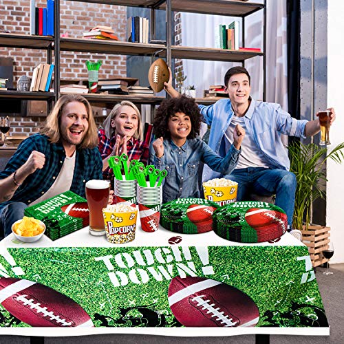 kortes Touchdown Football Themed Party Supplies - 30 Servings - 60 Plates, 30 Napkins, 30 Cups, 30 Knifes, 30 Forks, 2 Table Covers- Perfect for Super Bowl and Football Theme Parties - Thumbnail 3