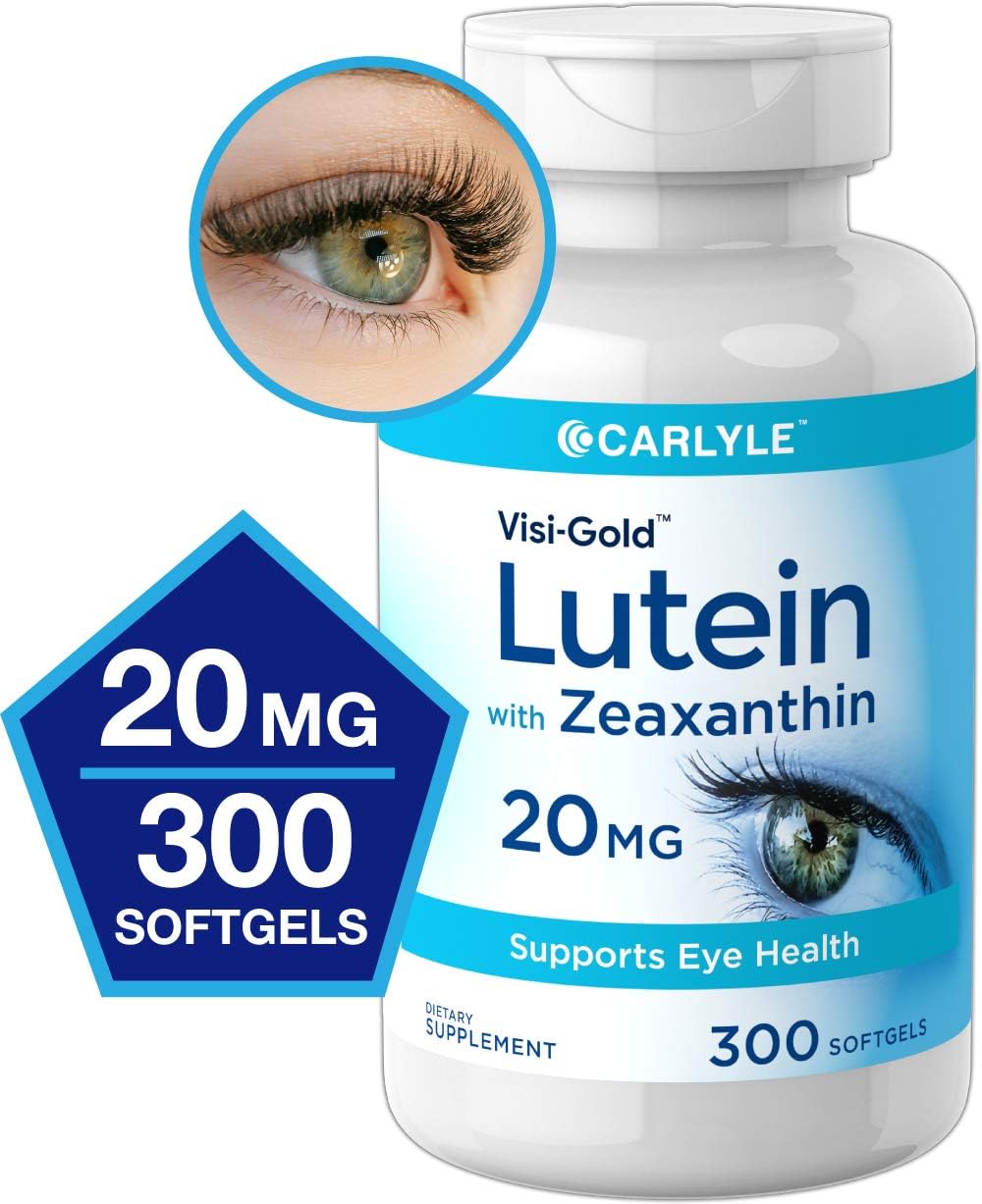 Lutein and Zeaxanthin 20mg 300 Softgel Eye Health Vitamins NonGMO