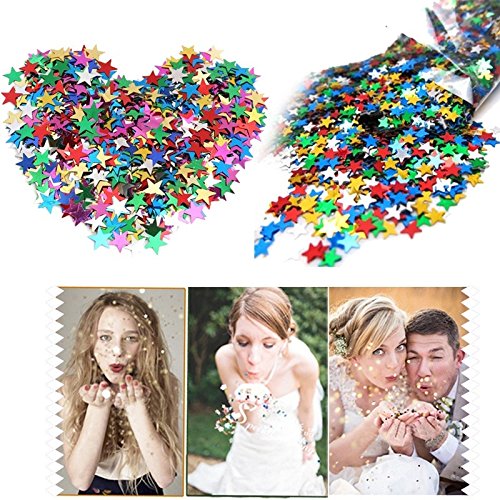 Ucity Colorful Star Confetti Glitter Table Confetti Metallic Foil Stars Sequin for Christmas Decoration, Wedding Party Supplies and Nail Art - 1.6 Ounce (Multi-Color) - Thumbnail 4