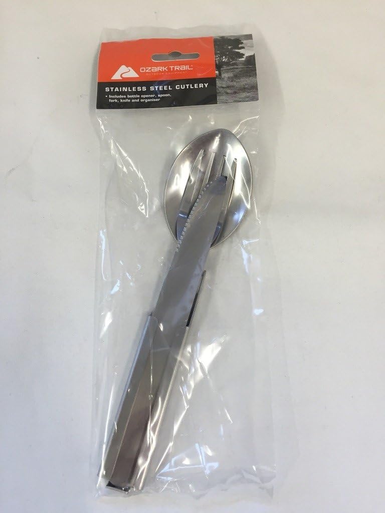 Ozark Trail Outdoor Travel Cutlery 4 Piece Stainless Steel Set Easy Pack