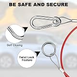 URAQT Breakaway Cable 1m 4mm Braided Steel Carabiner Burst Ring Safety Cable view 4