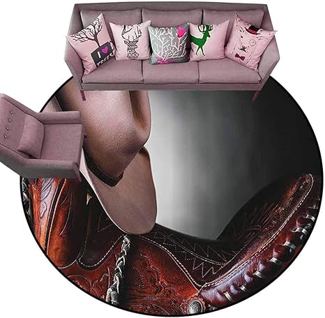 Joli Tapis De Sol Antiderapant Colore Motif Western Avec Bottes