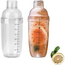 Feoowv Shaker Per Cocktail In Plastica Trasparente 700cc Con Coperchio E Tappo – Ideale Per Bar E Cucina - 2
