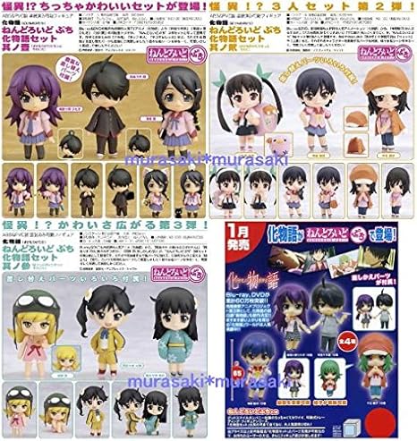Amazon Co Jp ねんどろいどぷち 化物語セット 其ノ壹 其ノ貮 其ノ參 タイトー 阿良々木暦 戦場ヶ原ひたぎ 羽川翼 神原駿河 八九寺真宵 千石撫子 忍野忍 Hobby