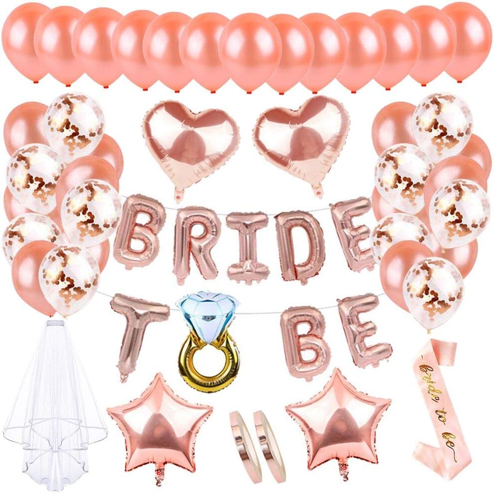 AivaToba Hen Party Decorations Accessories Rose Gold, BRIDE TO BE